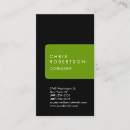 Affärskortet Lodrät Unikt Black Grönt Rand Visitkort