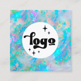 affärskortet logotyp blått ovalbart kvadrat fyrkantigt visitkort