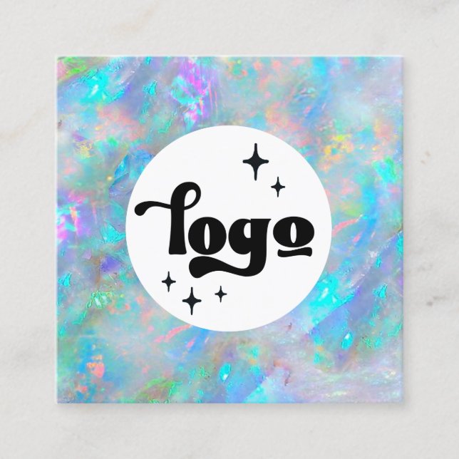 affärskortet logotyp blått ovalbart kvadrat fyrkantigt visitkort (Framsida)