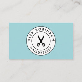 Affärskortet logotyp för  av retro-barbercirkelsax visitkort