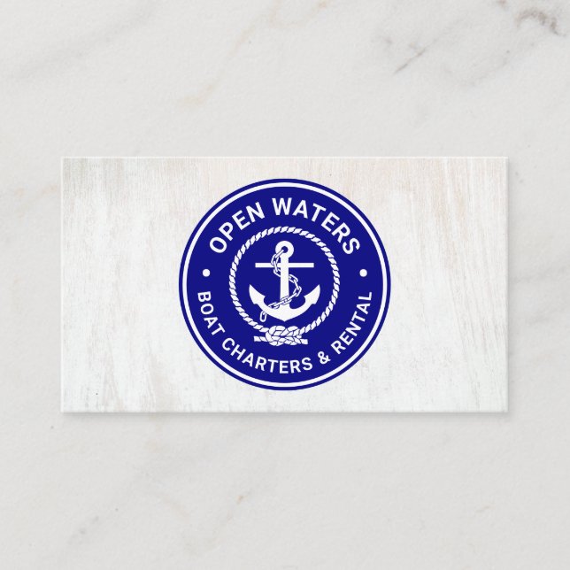 Affärskortet Logotyp för marina Boat-stadgan Visitkort (Framsida)