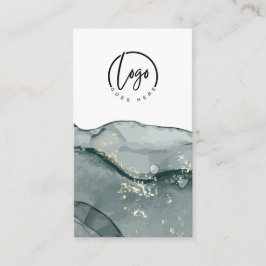 Affärskortet Logotyp Grått Abstrakt Marble Visitkort