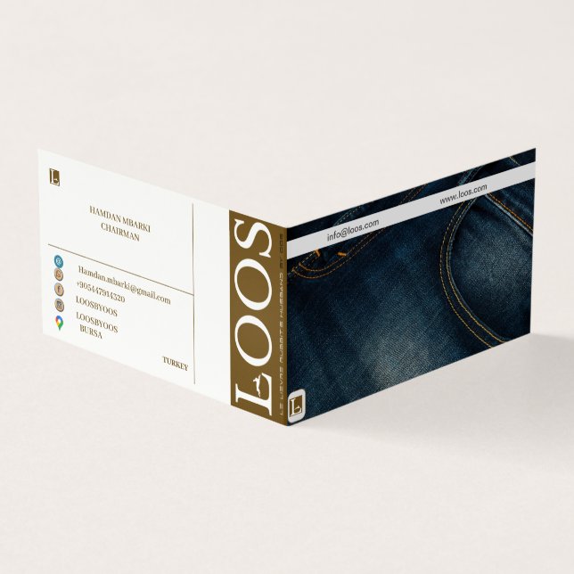 AFFÄRSKORTET LOOS FOLED VISITKORT (Utsida)