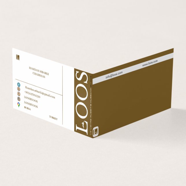 AFFÄRSKORTET LOOS FOLED VISITKORT (Utsida)