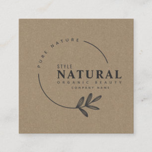 Affärskortet Löv Organic Beauty Square Fyrkantigt Visitkort