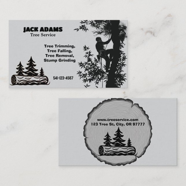 Affärskortet Lumberjack Träd Service Visitkort (Fram/baksida)