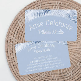 Affärskortet Lush Serene Blue Ferns Curved Panel Visitkort