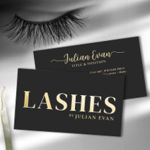 Affärskortet Luxe Black Guld Lash Technician 