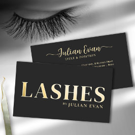 Affärskortet Luxe Black Guld Lash Technician Visitkort