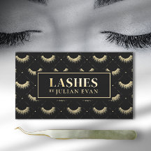 Affärskortet Luxe Black och Guld Lash Stylist