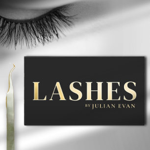 Affärskortet Luxe Black och Guld Lash Technician Visitkort