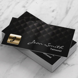 Affärskortet Luxury Black & Guld Tattoo Art Visitkort