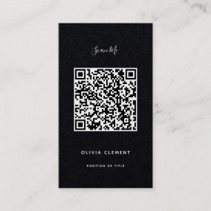 Affärskortet Luxury Black Modern QR Code Visitkort