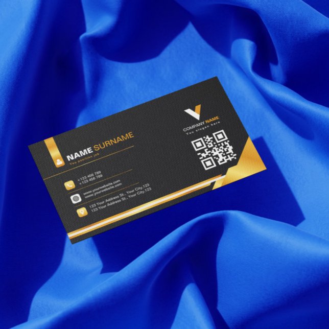 Affärskortet Luxury Black och Guld Visitkort (Skapare uppladdad)