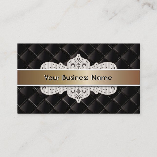 Affärskortet Luxury Black VIP Hair & Beauty Visitkort (Framsida)