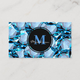 Affärskortet Luxury Blue Crystal Jewel Gem Design Visitkort