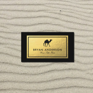 Affärskortet Luxury Desert - Guld Camel Design Visitkort