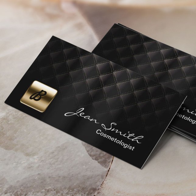 Affärskortet Luxury Guld & Black Cosmetolog Visitkort (Skapare uppladdad)