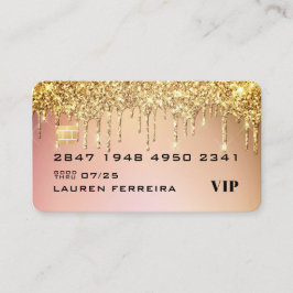 Affärskortet Luxury Guld Glam Kredit Card Stil Visitkort