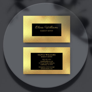 Affärskortet Luxury Metallic Guld Ram & Script Visitkort