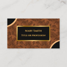Affärskortet Luxury Modern Guld Brown Damask