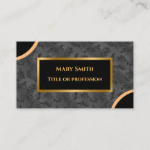 Affärskortet Luxury Modern Guld Silver Damask