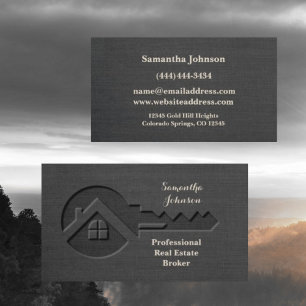 Affärskortet Luxury Nyckel Slate Grått Real Gods Visitkort