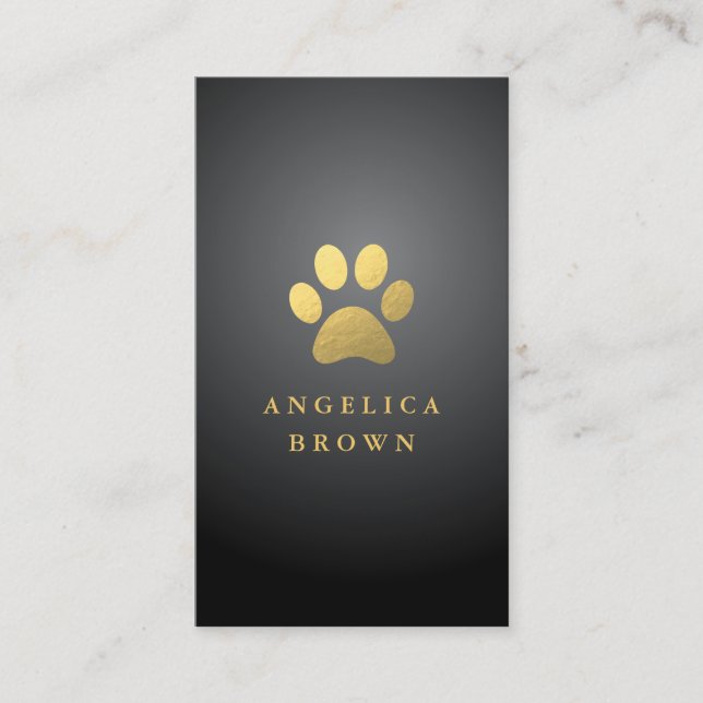 Affärskortet Luxury Pet - Guld Tass Design Visitkort (Framsida)