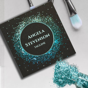 Affärskortet Luxury Turcos Glitter Fyrkantigt Visitkort