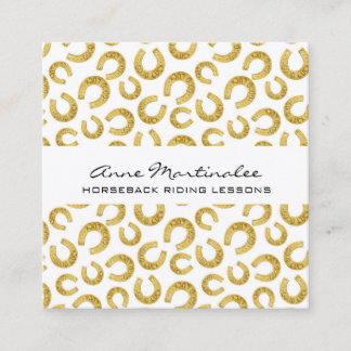 Affärskortet Lycka till Horseshoes Square Fyrkantigt Visitkort