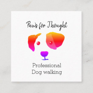 Affärskortet Lycklig Hund Walking/Hund Groomer Fyrkantigt Visitkort