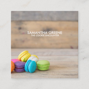 Affärskortet Macaron Cookie Fyrkantigt Visitkort