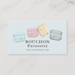 Affärskortet Macaron Light Blue Bakery Visitkort