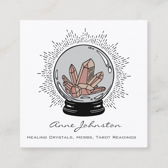 Affärskortet Magic Crystal Boll Square Fyrkantigt Visitkort (Framsida)