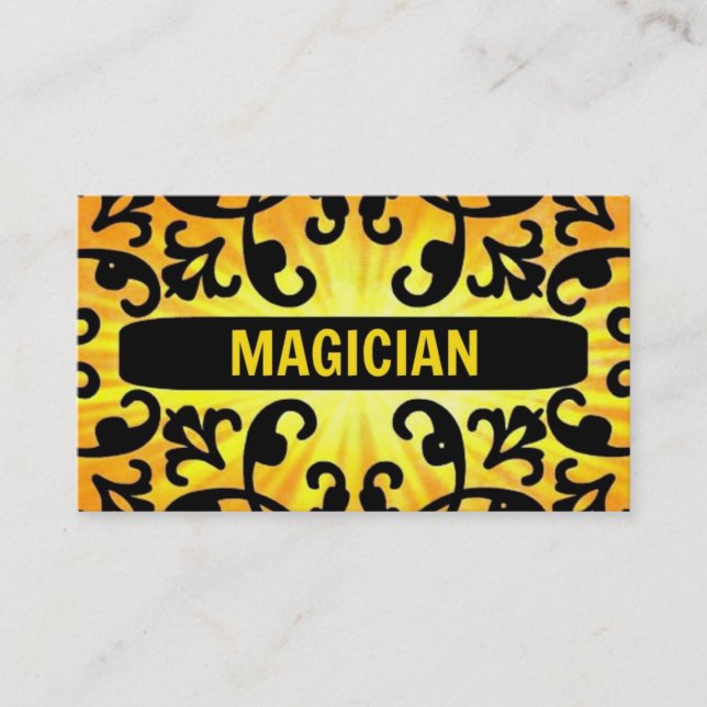 Affärskortet Magician Sunshine Damask Visitkort (Framsida)