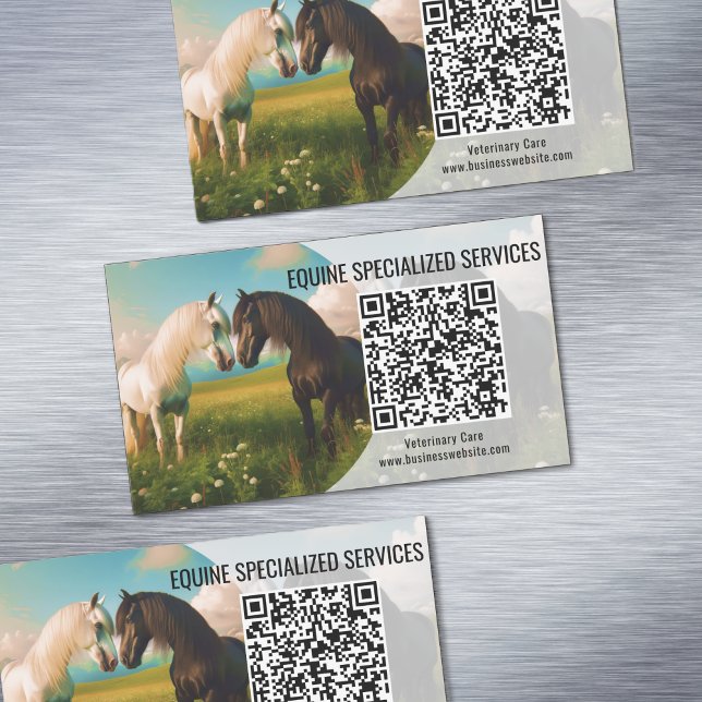Affärskortet Magnet för Horse QR-kod (Horse QR Code Business Card Magnets)