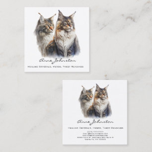 Affärskortet Maine Coon Cats Square Fyrkantigt Visitkort