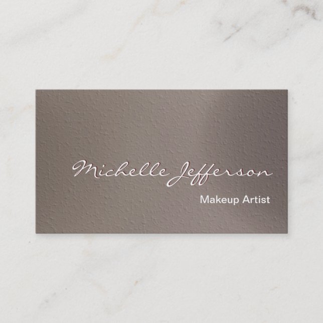 Affärskortet Makeup Artist Beige Background Visitkort (Framsida)