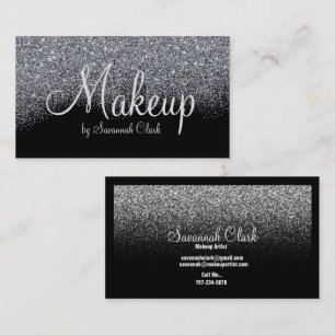 Affärskortet Makeup Artist/Black Glitter Visitkort
