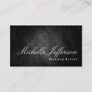 Affärskortet Makeup Artist Calligraphy Leather Visitkort