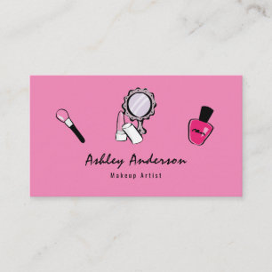 Affärskortet Makeup Artist Cosmetics Bright Rosa Visitkort