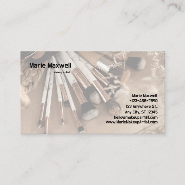 AFFÄRSKORTET MAKEUP ARTIST FÖR GRUNDMALL VISITKORT (Framsida)