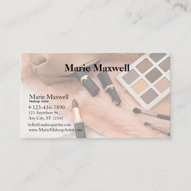 AFFÄRSKORTET MAKEUP ARTIST FÖR GRUNDMALL VISITKORT (Framsida)