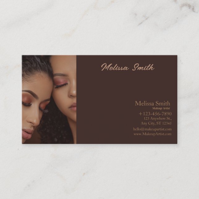AFFÄRSKORTET MAKEUP ARTIST FÖR GRUNDMALL VISITKORT (Framsida)