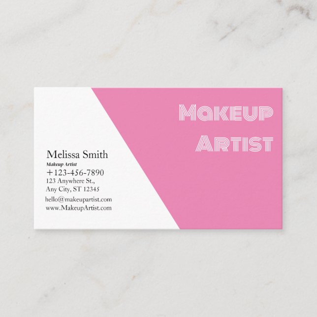 AFFÄRSKORTET MAKEUP ARTIST FÖR GRUNDMALL VISITKORT (Framsida)