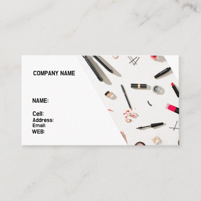 AFFÄRSKORTET MAKEUP ARTIST FÖR GRUNDMALL VISITKORT (Framsida)
