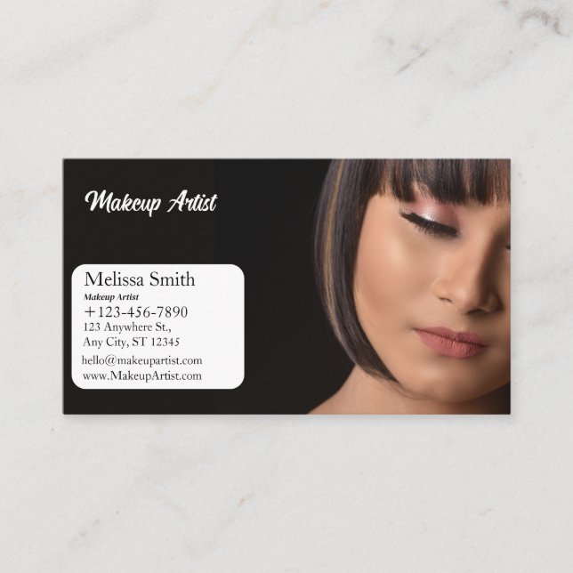 AFFÄRSKORTET MAKEUP ARTIST FÖR GRUNDMALL VISITKORT (Framsida)