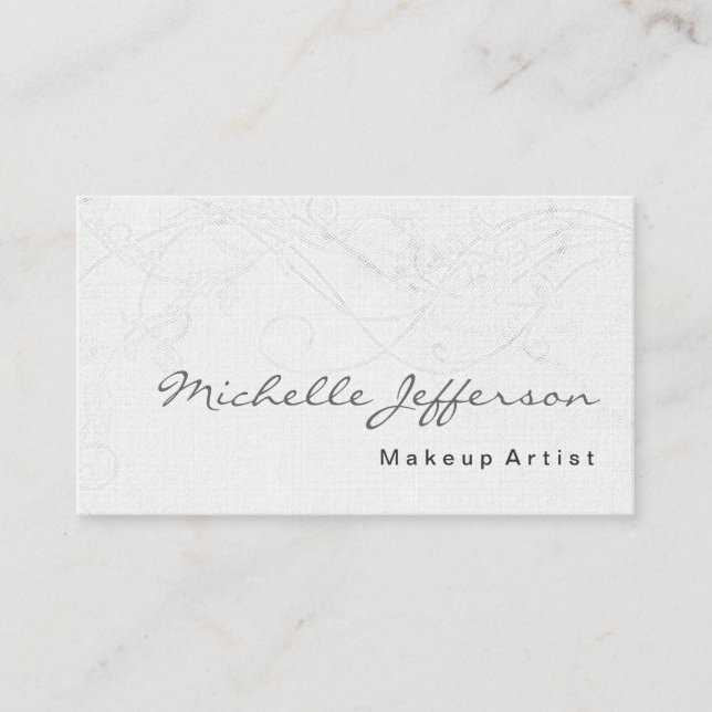 Affärskortet Makeup Artist Linen Damask Pattern Visitkort (Framsida)