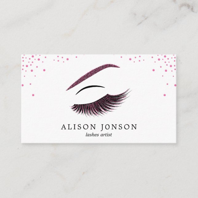 Affärskortet Makeup-artist med glitter, effekt Visitkort (Framsida)
