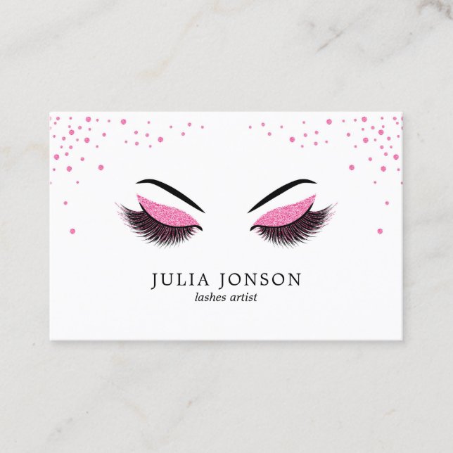 Affärskortet Makeup-artist med glitter, effekt Visitkort (Framsida)